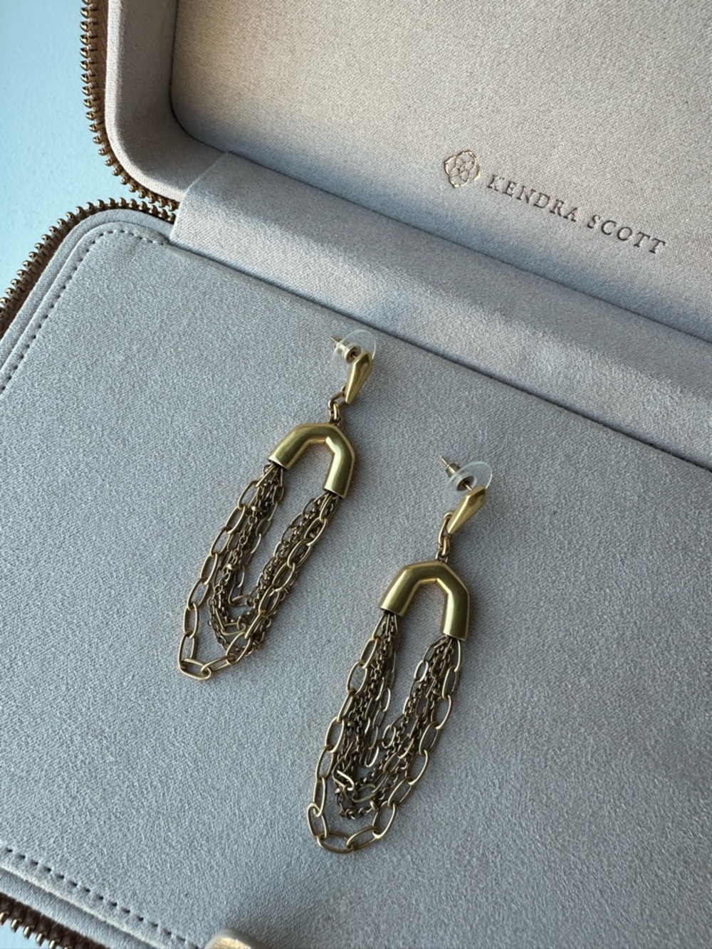Kendra Scott Vintage Gold Multi-Chain Drop Earrings